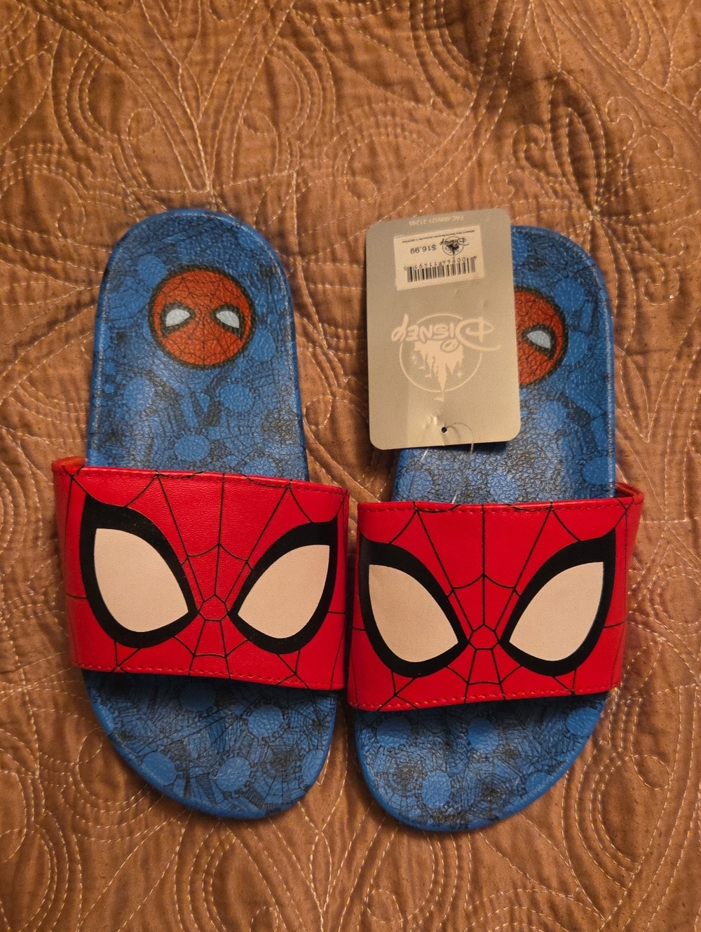 Disney Spider-Man Red and Blue Kids Slide Sandals